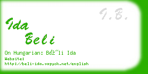 ida beli business card